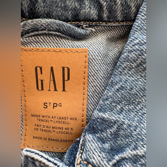 GAP Belted Tencel Blend Denim Jacket Small Tall Washwell NWT - Picture 5 of 13